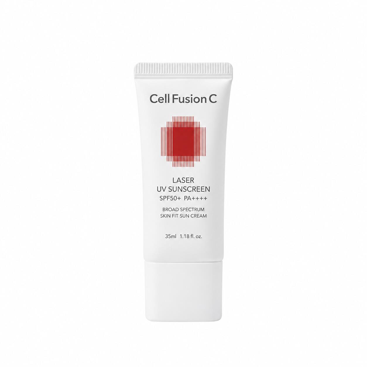 Cell Fusion C Laser Sunscreen 100 SPF50+ PA+++ 35ml コラーゲンペプチド配合のなめらかクリームが肌へしっとり密着 紫外線から肌をしっかり保護し白浮きせず健やかなツヤ肌へ導く低刺激サンクリーム