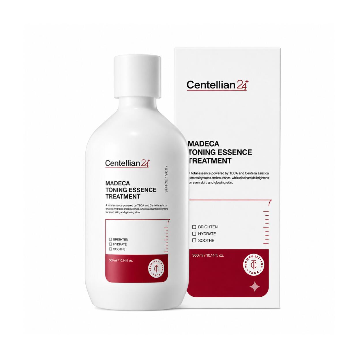 Centellian24 Madeca Toning Essence Treatment 300ml ツボクサエキスとセンテラアジアチカ由来の整肌成分が 角質層まで浸透し洗顔後の繊細なお肌を優しく鎮静 古い角質や肌のキメをなめらかに整え うるおいと透明感に満ちた健やかな素肌へ 低刺激トリートメントエッセンスローション