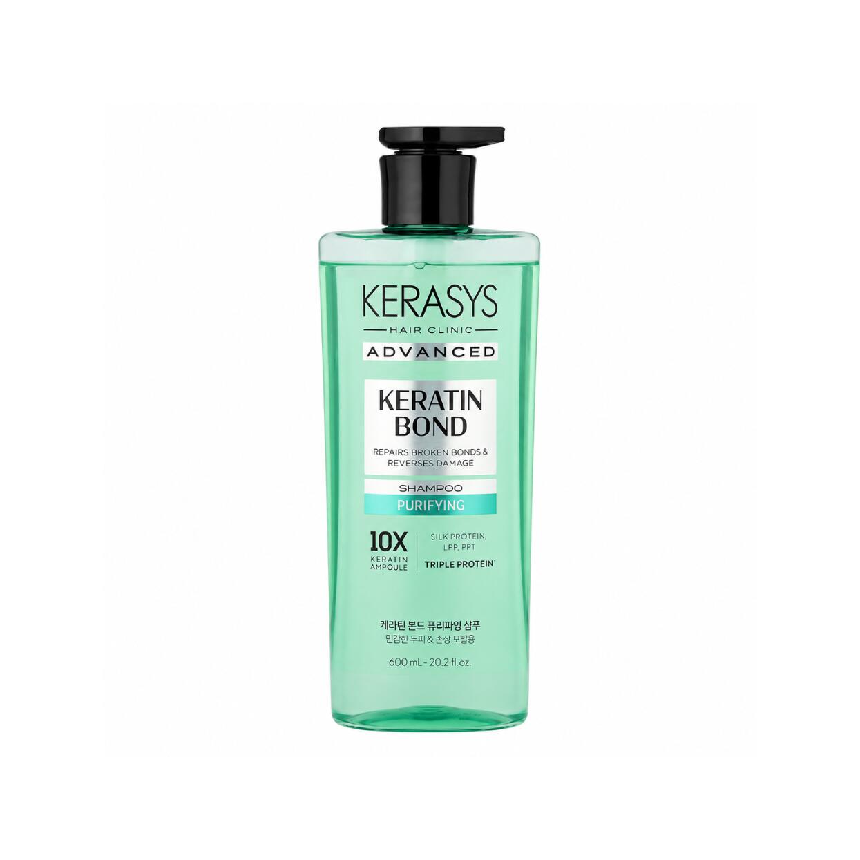Kerasys Keratin Bond Purifying Shampoo 600ml 케라시스 케라틴 본드 퓨리파잉 쉠회 600ml ベタつく頭皮の毛穴汚れをすっきりディープクレンジング ケラチンボンド成分が傷んだ髪をいたわりながら頭皮の過剰な皮脂やニオイをさっぱりオフ根元からふんわり軽やかな髪に 清潔感あふれる爽やかなフレッシュシトラスとグリーンハーブの香り 洗髪後も頭皮に爽快感が残る心地よいアロマの香り