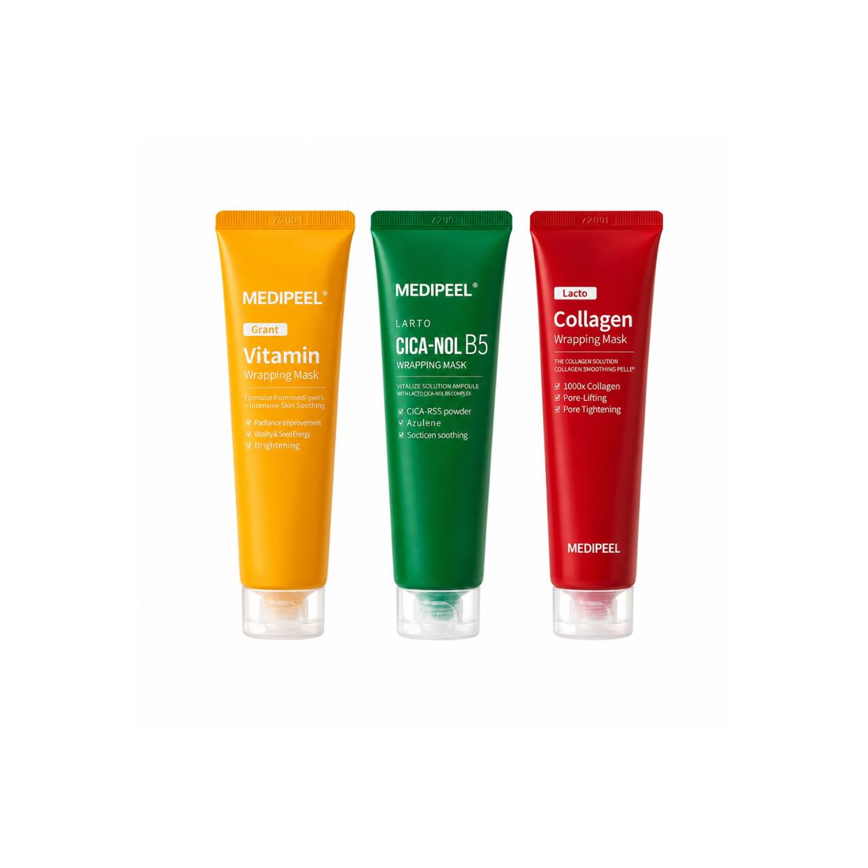 MEDIPEEL Wrapping Mask 70ml Various 肌悩みに合わせて選べるメディピールラッピングマスクお肌に密着しうるおいを閉じ込めなめらかに整えます剥がした後は内側から弾むようなツヤ肌へ集中ケアで健やかで美しい肌へ