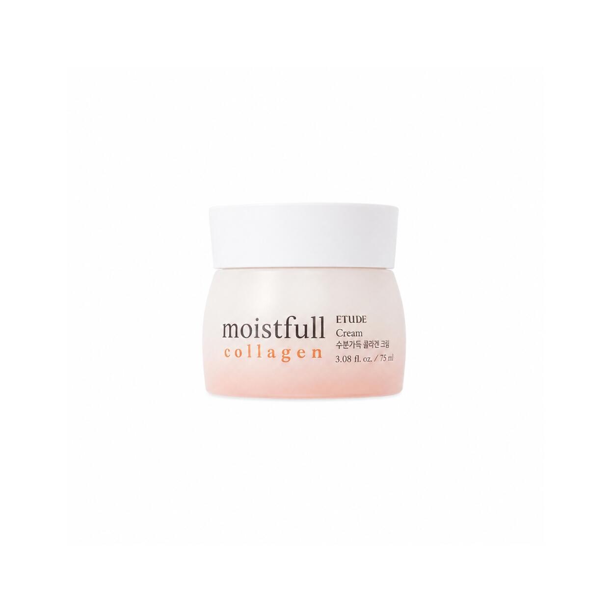 ETUDE Moistfull Collagen Cream 75ml 植物由来保湿成分と肌をいたわる無添加処方採用 軽やかに伸びるジェルタイプのクリームが素肌をうるおいで包み込みますベタつかない心地よい使用感で水分を逃さずキープ触れるたび弾けるようなぷるんとしたハリを