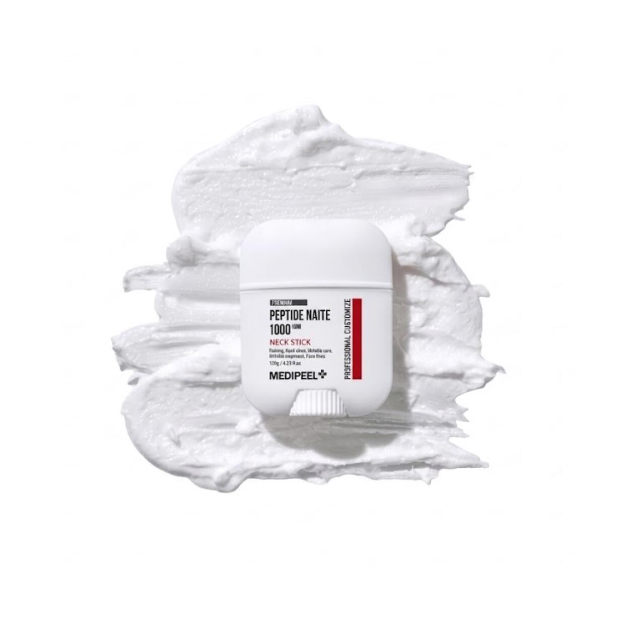 MEDIPEEL Peptide Naite 1000Shot Neck Stick 20g 独自の1000ショットマイクロニードル技術搭載目に見えない微細なニードル成分が角質層深くまでダイレクトにアプローチ高濃度ペプチドなど有用成分浸透をサポート内側から押し上げるようなハリ感をあなたにも