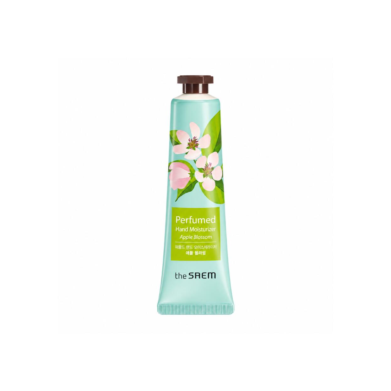 THE SAEM Perfumed Hand Moisturizer 30ml Apple Blossom 甘酸っぱく爽やかなアップルブロッサムの香りに包まれながらミルク成分とうるおいエキスで乾燥した手肌をしっとりなめらかに整えるパフュームハンドモイスチャライザー