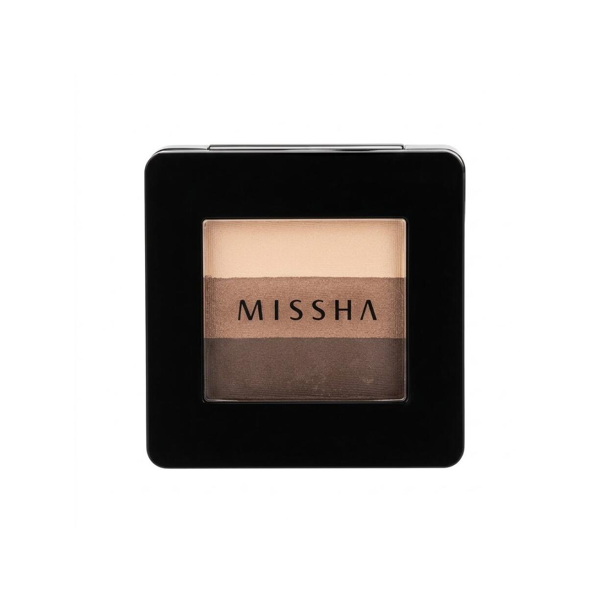 MISSHA Triple Shadow 2g #7 Sand Wave 指先でなぞってまぶたにのせるだけで上品なノンパールマットの自然な彫り深アイメイクがひと塗りで完成する3色陰影アイシャドウ