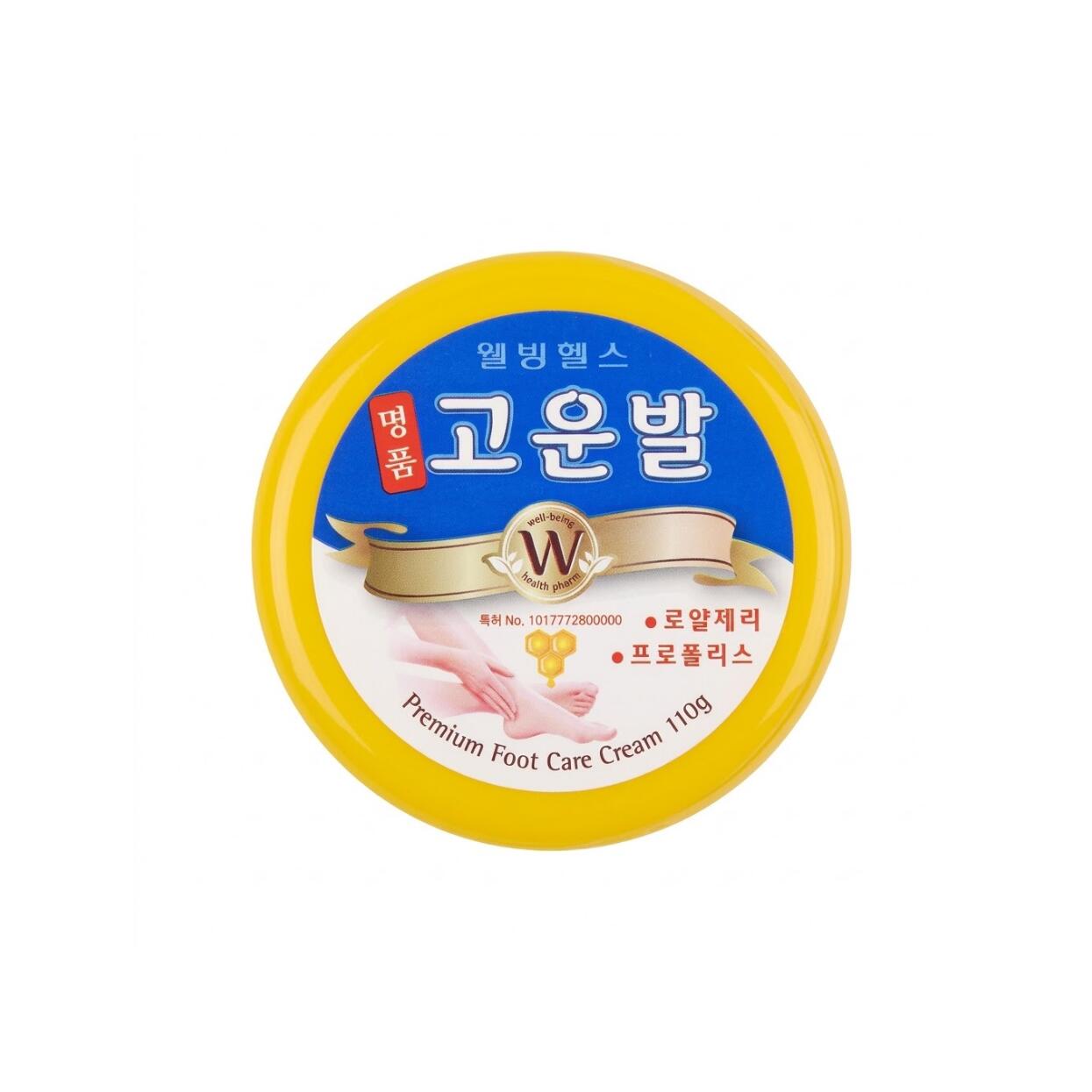 WHB Farm Premium Gounbal Foot Care Cream 110g Yellow 명품 고운과 110g 노랑 プロポリスとローヤルゼリーエキス尿素を配合し硬くガサつくかかとや足裏の角質をやわらげながら肌を保護し清潔でなめらかな素肌へ名品フットクリーム 主に乾燥 ひび割れがひどく 皮脂不足でカサカサする肌へ素早く浸透 油分補給したい方向け