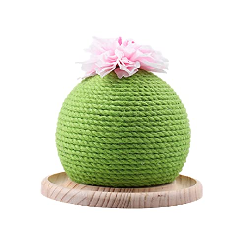 猫爪とぎ 仙人球 サボテン 爪研ぎ 爪みがき 猫おもちゃ つめ磨き器 球形 天然麻ひも ストレス解消 運動不足解消 可愛い 麻縄 (グリーン)