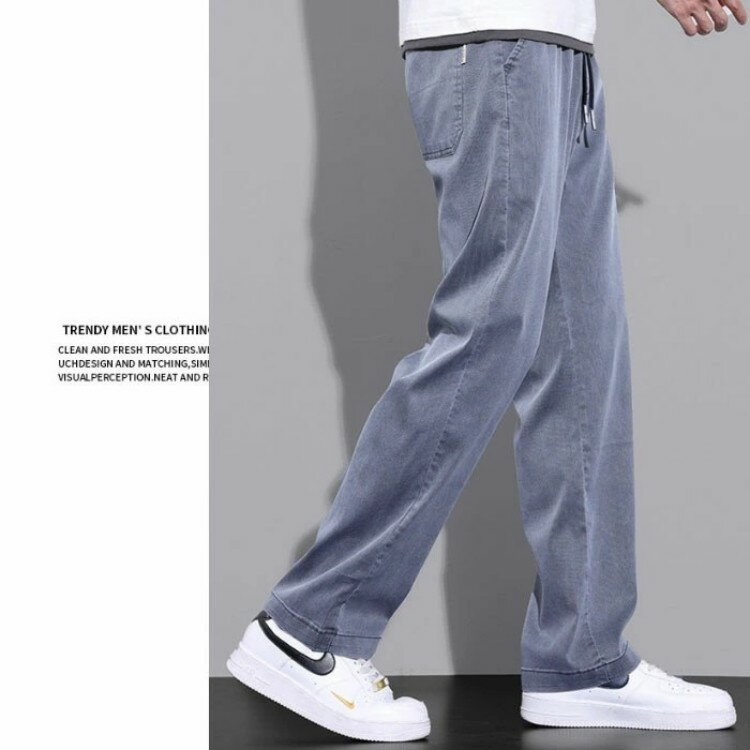 デニムワンドパンツ メンズ 接触冷感 パンツ メンズ アイスシルクパンツ 大きいサイズ 夏 ストレッチ 涼しい 吸水速乾 チノパン 清涼 涼