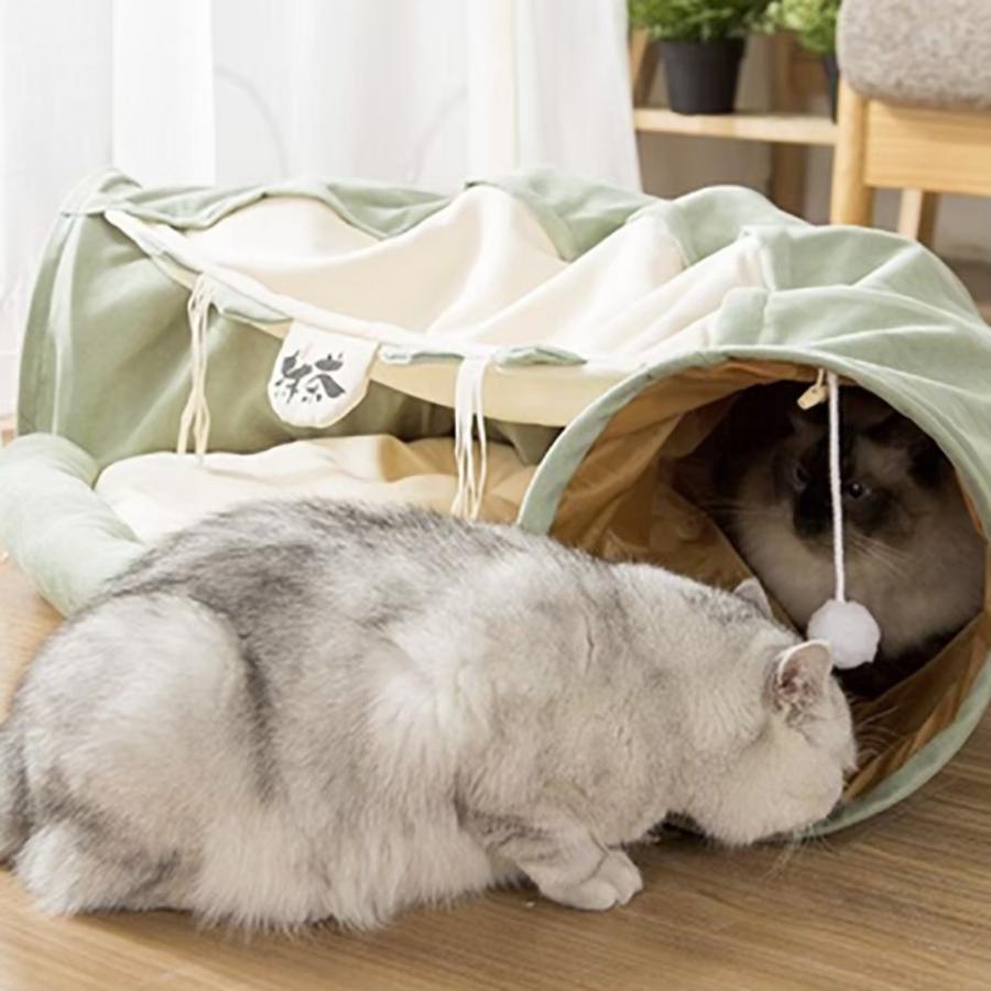 ペット 用 猫 ドーム 抹茶 ベッド トンネル 犬用 猫用 おしゃれ かわいい 可愛いデザイン ふかふか もふもふ 和風 洋風 遊び バースデー samidare7-10000457 samidare サンプル画像2