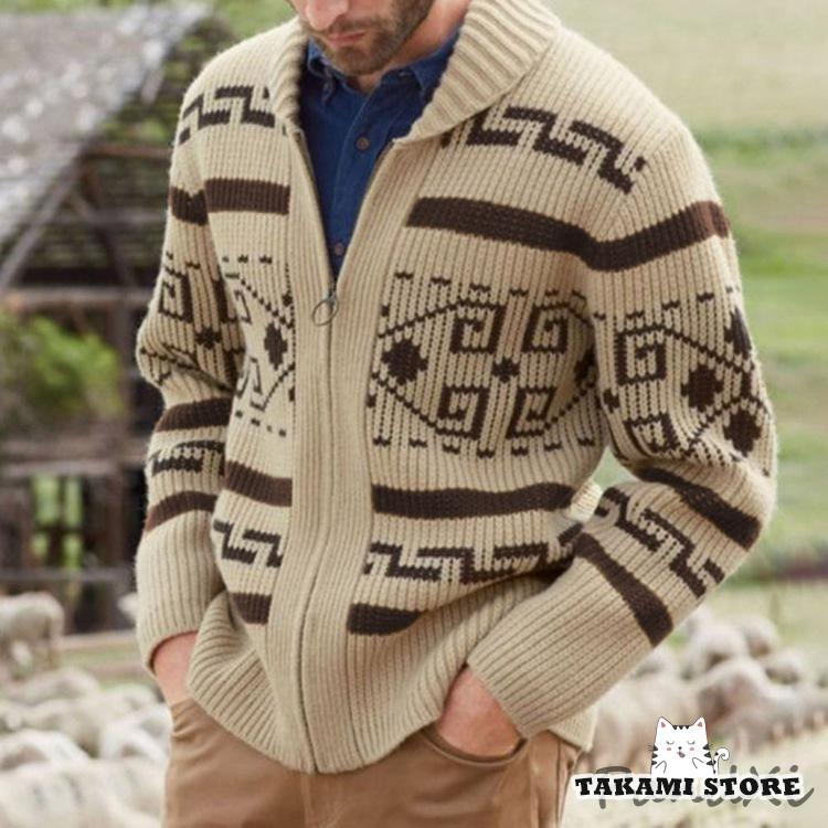 カーディガン メンズ セーター ジップとめ 長袖 ニット ジャケット 保温 アウター 羽織り ローゲージ ..
