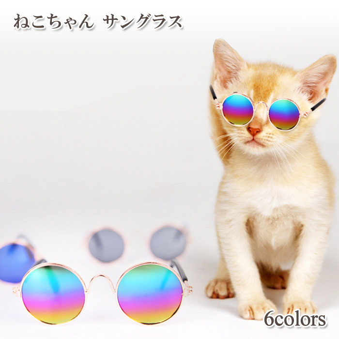 猫 犬 サングラス ペット 眼鏡 めがね おしゃれ 仮装 丸眼鏡 ネコ アクセサリー インスタ映え コスプレ ねこちゃん わんちゃん パーティ COTEN