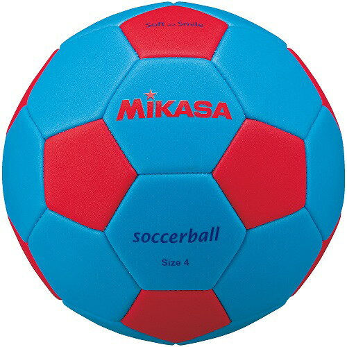 ミカサ MIKASA スマイルサッカー4号　マシーン縫い　サッカーボール 4号中 サックスブルー／赤 STPEF4-SBLR サックスブルー／レッド【取り寄せ商品】(2408koi)