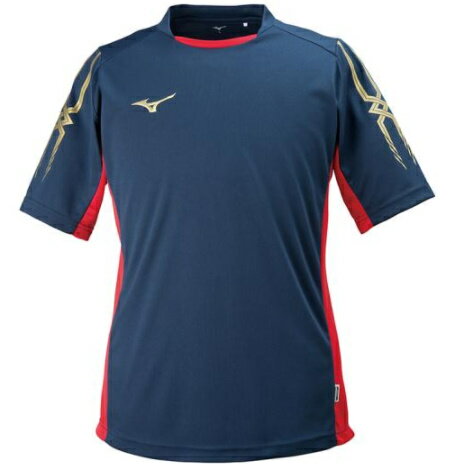 【メール便OK】ミズノ MIZUNO フィールドシャツ[ジュニア] サッカー プラクティスシャツ プラクティスウェア フットボール P2MA8400 14：ドレスネイビー×チャイニーズレッド【TY】18ss(2205)