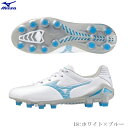 MIZUNO ミズノ サッカースパイク　MONARCIDA NEO3 PRO Jr モナルシーダ　ネオ3　プロ　ジュニア　天然芝・土・人工芝のグランド用　ホワイト×ブルー　キッズ　p1gb242018　2403ai