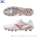 MIZUNO ミズノ サッカースパイク　ミズノフットボール特約店限定　MONARCIDA NEO3 ELITE　モナルシーダ　ネオ3　エリート　天然芝・土・人工芝のグランド用　固定式　スーパーホワイトパール×レッド　p1ga242060　2403ai