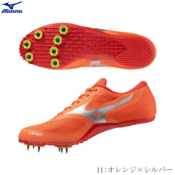 MIZUNO　ミズノ　陸上スパイク　エックススプリント　オールウェザー・アンツーカ（土）兼用　トラック種目 短距離　走幅跳用　エントリーモデル　ホワイト　ブラック　足幅2E相当　U1GA242411　2403ai