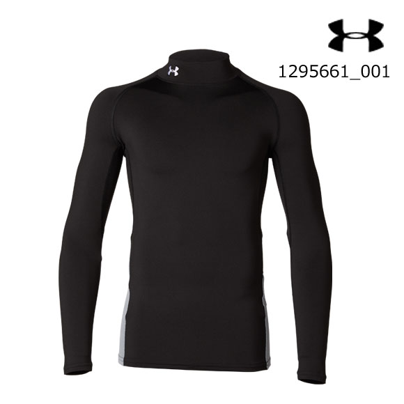 【メール便送料無料】アンダーアーマー UNDER ARMOUR 1295661_001 UAヒートギアアーマー LSモック(サッカー/ベースレイヤー/BOYS)ボーイズ ジュニア アンダーシャツ コンプレッションシャツ【取り寄せ商品】Black (001)2019FW