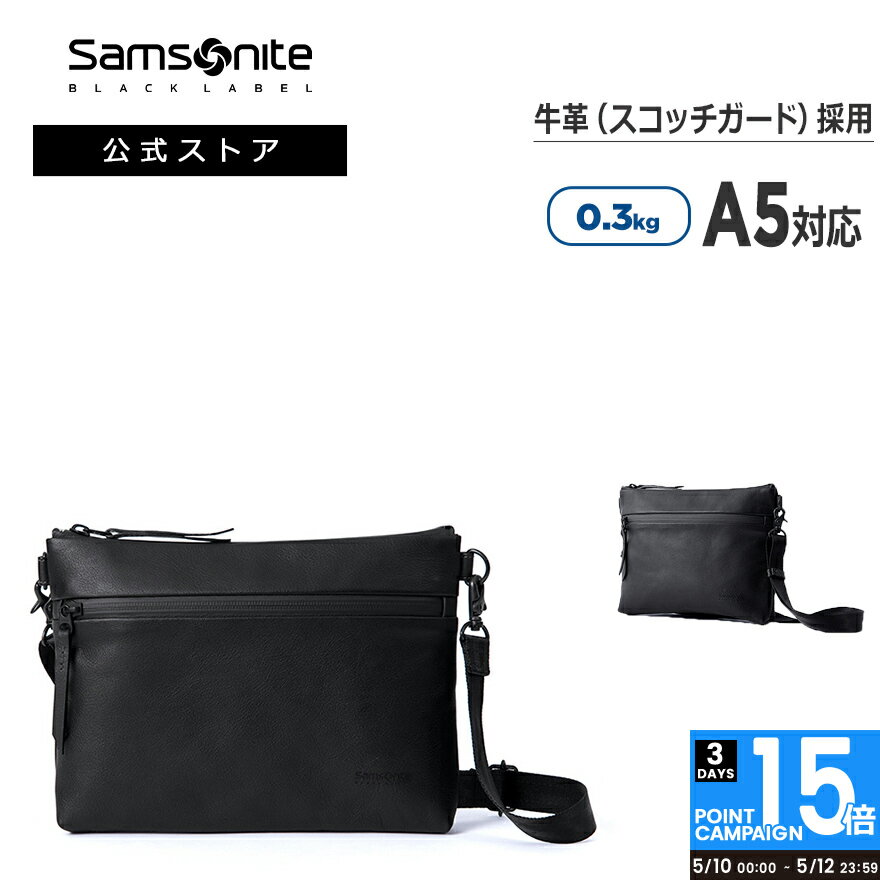 サムソナイト ショルダーバッグ（メンズ） 【対象商品限定ポイント15倍5/10(金)0:00-5/12(日)23:59)】【公式】サムソナイトブラックレーベル/SamsoniteBlackLabel/カジュアルバッグ/ビジネス/パンチングレザー[ リーズ・ホリゾンタルショルダーS ]【RCP】