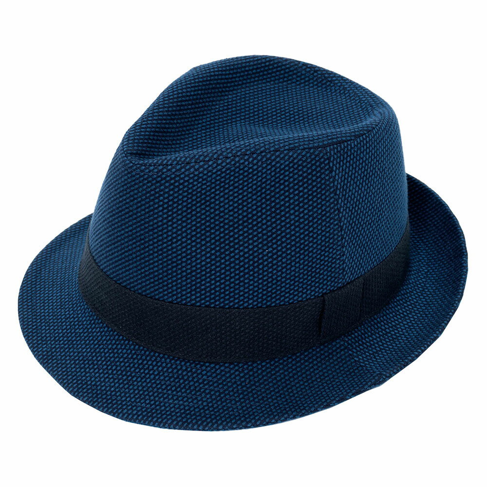 【送料無料】桐生刺子織中折れ帽子(濃紺・金茶・黒)(58cm)