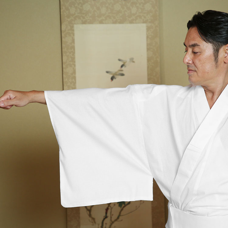 【送料無料】【日本製】綿紅梅白衣(男性用)(S・M・L・LL) 和装 着物 白衣 男性用 メンズ 大人用