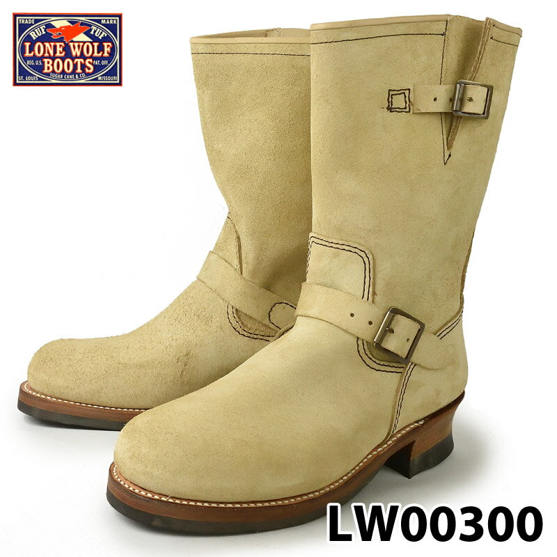 【LONE WOLF BOOTS】 ロンウルフ エンジニアブーツ ハンター ENGINEER LW00300　133BEG スエード ブーツ SUEDE スウェード カウスエード バックスキンスエード グッドイヤー キャッツポウソール シュガーケーン ワークブーツ アメカジ