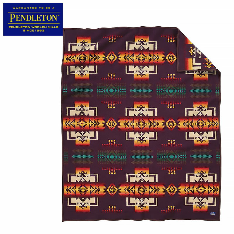 【PENDLETON】 ペンドルトン 19373078 チーフジョセフ ブランケット ローブ マルーン ZD411-51120 CHIEF JOSEPH BLANKET 毛布 ウール コットン リバーシブル 北欧 ネイティブ アウトドア 0601 楽天カード分割