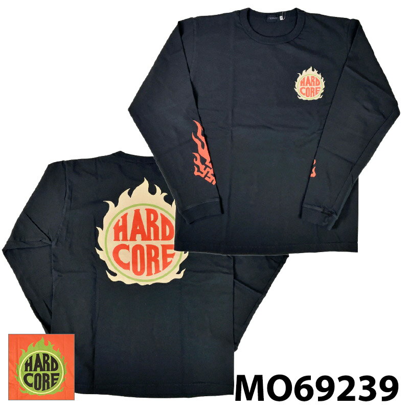 モダクト MO69239 L／S T-SHIRT ”FLAMING” 長袖Tシャツ ブラック レッド モダクト長T 炎上Tシャツ 炎上 HARD CORE 東洋エンタープライズ ヴィンテージ アメカジ