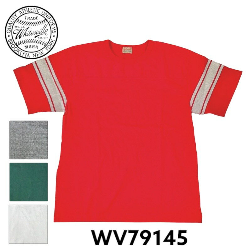 樂天商城 - 【WHITESVILLE】 ホワイツビル WV79145 14/- HALF SLEEVE FOOTBALL T-SHIRT ハーフスリーブ フットボール 半袖 Tシャツ プリント 日本製 半袖 東洋エンタープライズ アメカジ