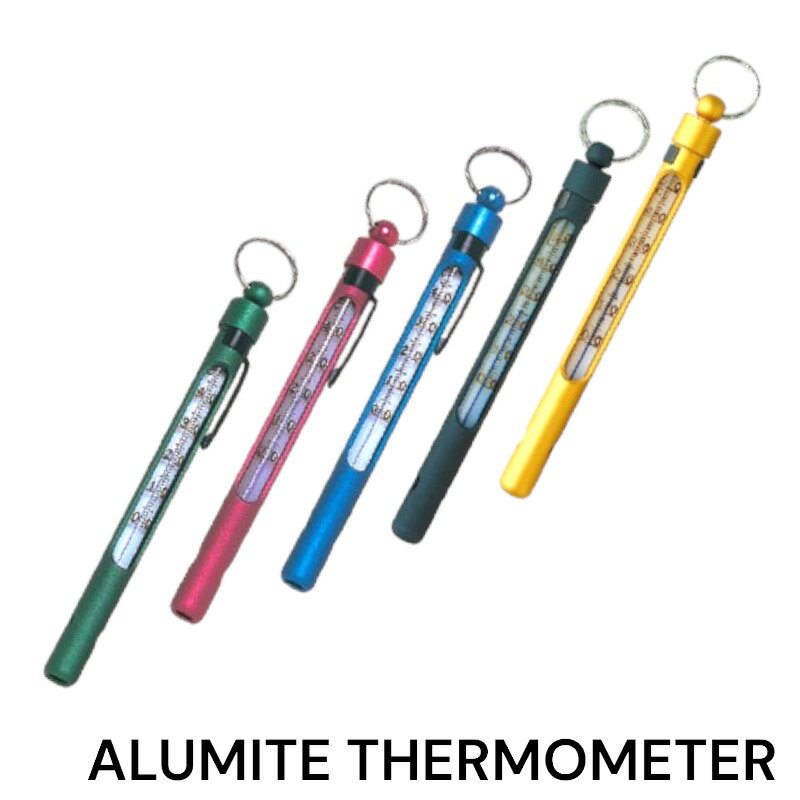  パズデザイン ZAC-921 ALUMITE THERMOMETER アルマイト水温計 キーホルダー アルミ トラウト 釣り アウトドア