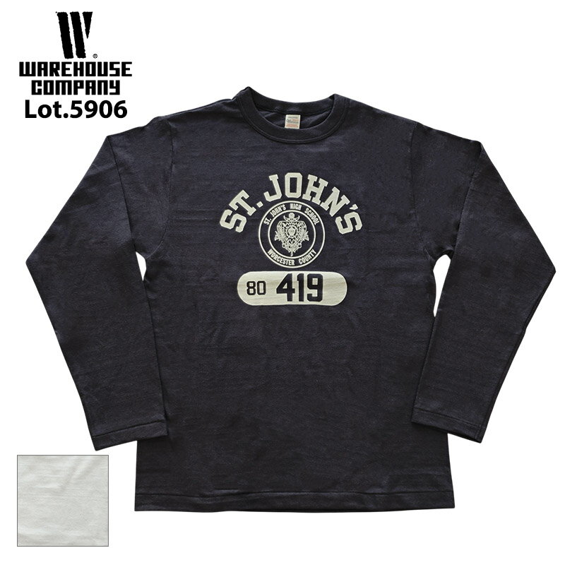 樂天商城 - 【WAREHOUSE】 ウエアハウス Lot 5906 ST JAN'S クルーネックT 長袖 プリント Tシャツ アメカジ