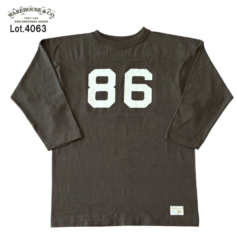 樂天商城 - 【WAREHOUSE】 ウエアハウス Lot 4063 NO.86 7分袖 フットボール Tシャツ