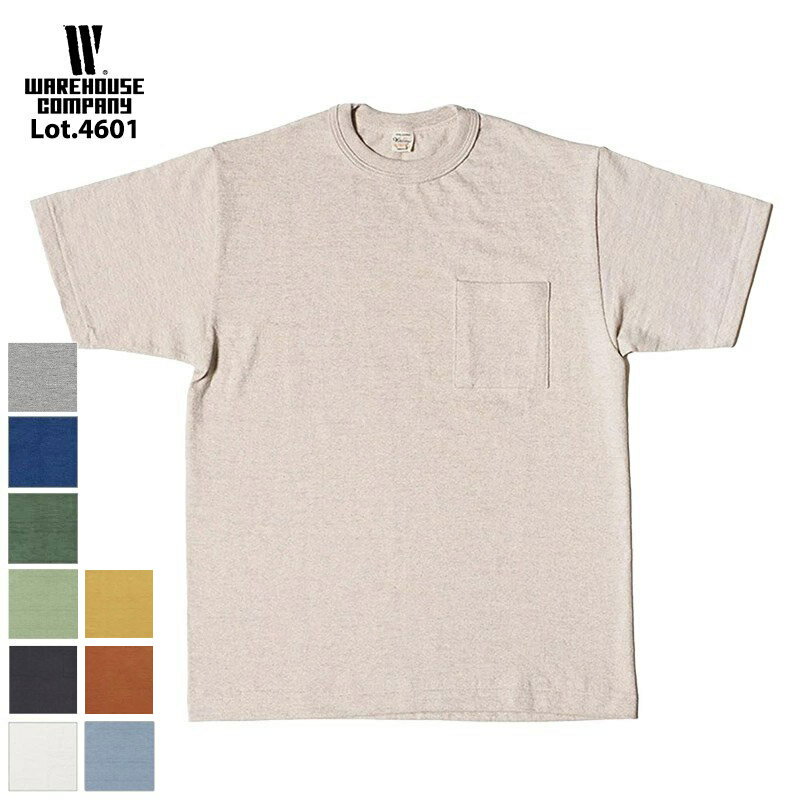 Tシャツ ウエアハウス Lot 4601 ポケットT 半袖 オフ ホワイト オートミール ポケット付き 無地 アメカジ