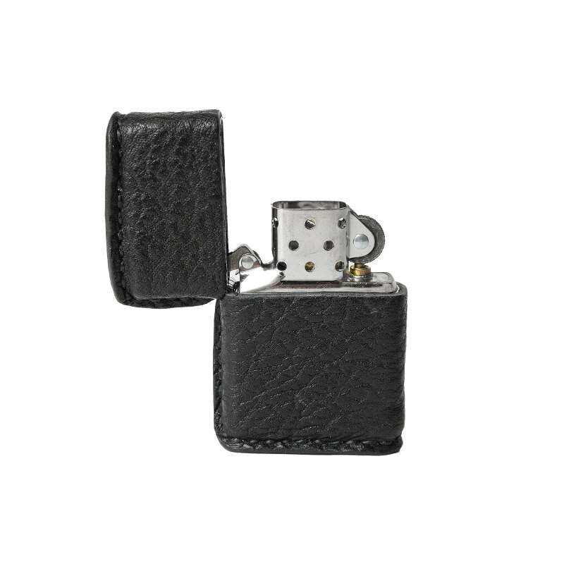 【サムライクラフト】 レザーオイルライター ZIPPO ジッポ #200 シャークスキン ブラック 喫煙具 ハン..