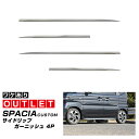 【アウトレット品】新型スペーシアカスタム MK54S MK94S フレアワゴンカスタムスタイル MM54S MM94S サイドリップ ガーニッシュ 4P 鏡面仕...