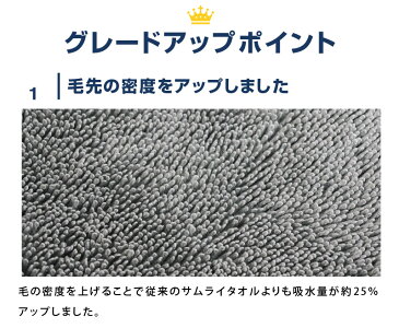 超吸水 サムライタオル Sサイズ 40cm×40cm 洗車 タオル 拭き上げ専用 マイクロファイバータオル 洗車キズが付きにくい柔らか手触りで安心 細かな隙間を楽々拭き上げ 洗車の必需品【ネコポス対象商品】【日時指定/代金引換不可】