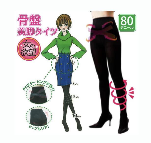 女の欲望 骨盤美脚タイツ 80デニール M-Lサイズ