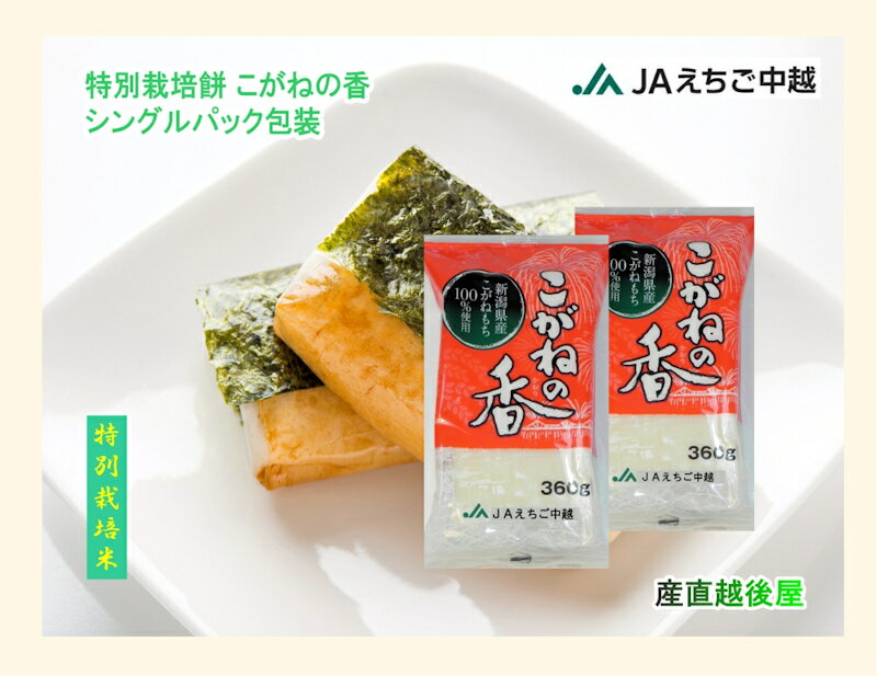 【選べるメッセージカード無料対応】　新潟県 JAえちご中越農協産 杵つきこがね餅 360g(8枚入)合計5パック 送料無料【餅 もち ギフト グルメ】 【お歳暮】