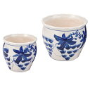 陶器植木鉢(2点セット) UH03/2SBB人気 おすすめ ガーデン ガーデニング ※こちらの商品は、メーカーおよび委託倉庫からの発送です。