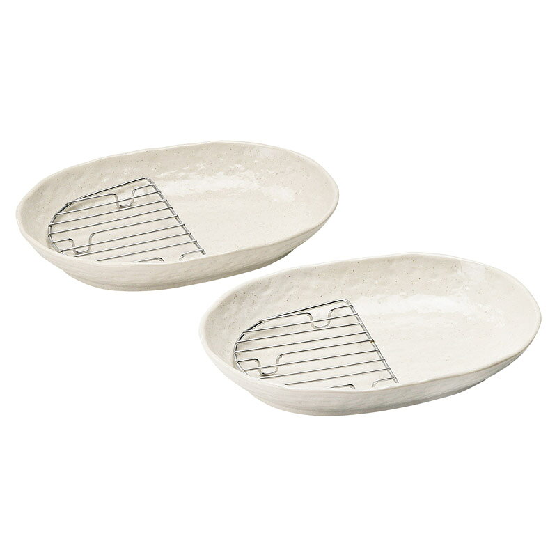 すのこ付楕円皿2枚組 Y3-4004AW人気 おすすめ 食品 陶器 和陶器 テーブルウェア 和皿 ※こちらの商品は、メーカーおよび委託倉庫からの発送です。