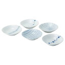 <美濃焼>染付幾何紋 楕円皿5客揃 31063人気 おすすめ 食品 陶器 和陶器 テーブルウェア 和皿 ※こちらの商品は、メーカーおよび委託倉庫からの発送です。