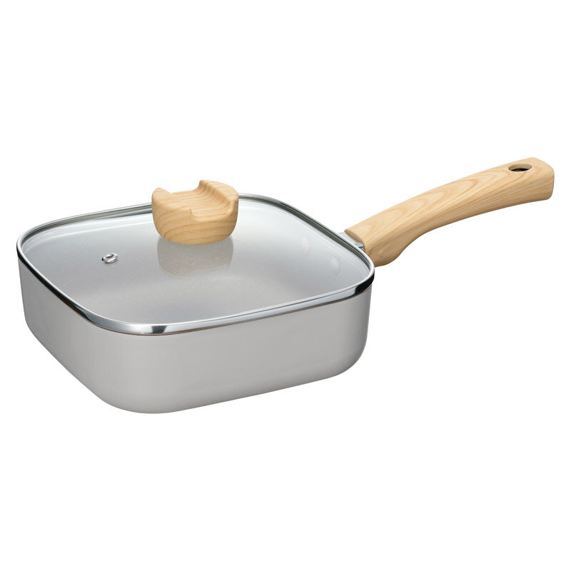 IH対応ガラス蓋付マーブルスクエアパン18cm MB-2711人気 おすすめ キッチン用品 調理器具 鍋 フライパン ※こちらの商品は、メーカーおよび委託倉庫からの発送です。