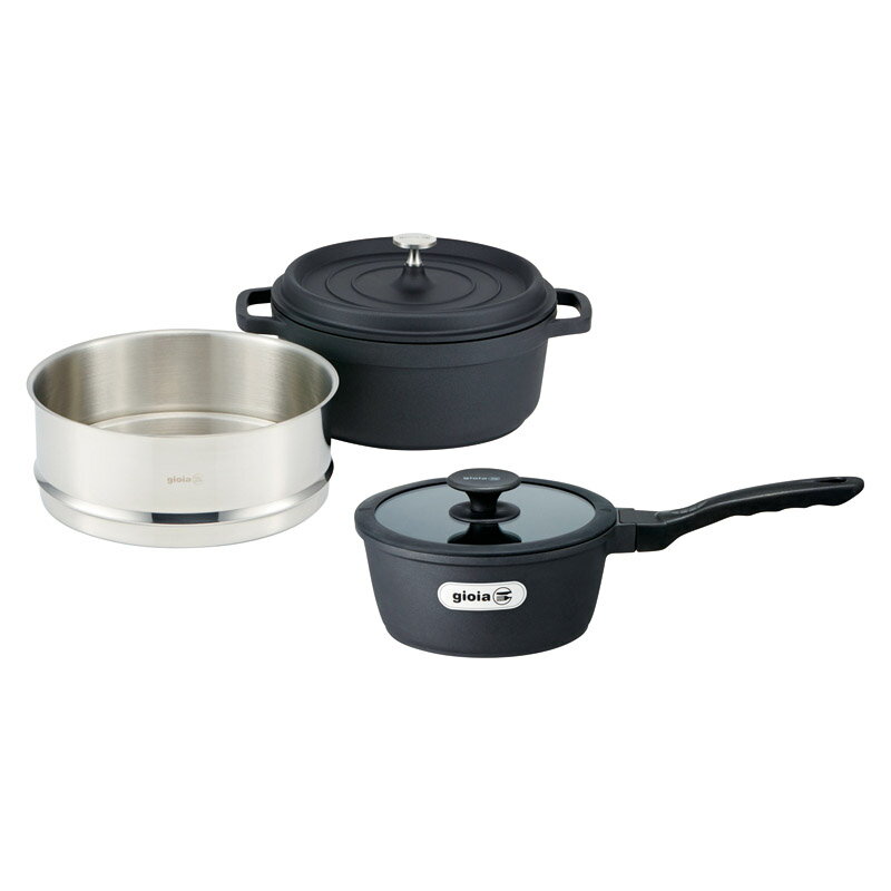 ＜ジョイア＞ソースパン&蒸し器セット XC-24BK-KSS人気 おすすめ キッチン用品 調理器具 鍋 フライパン ※こちらの商品は、メーカーおよび委託倉庫からの発送です。