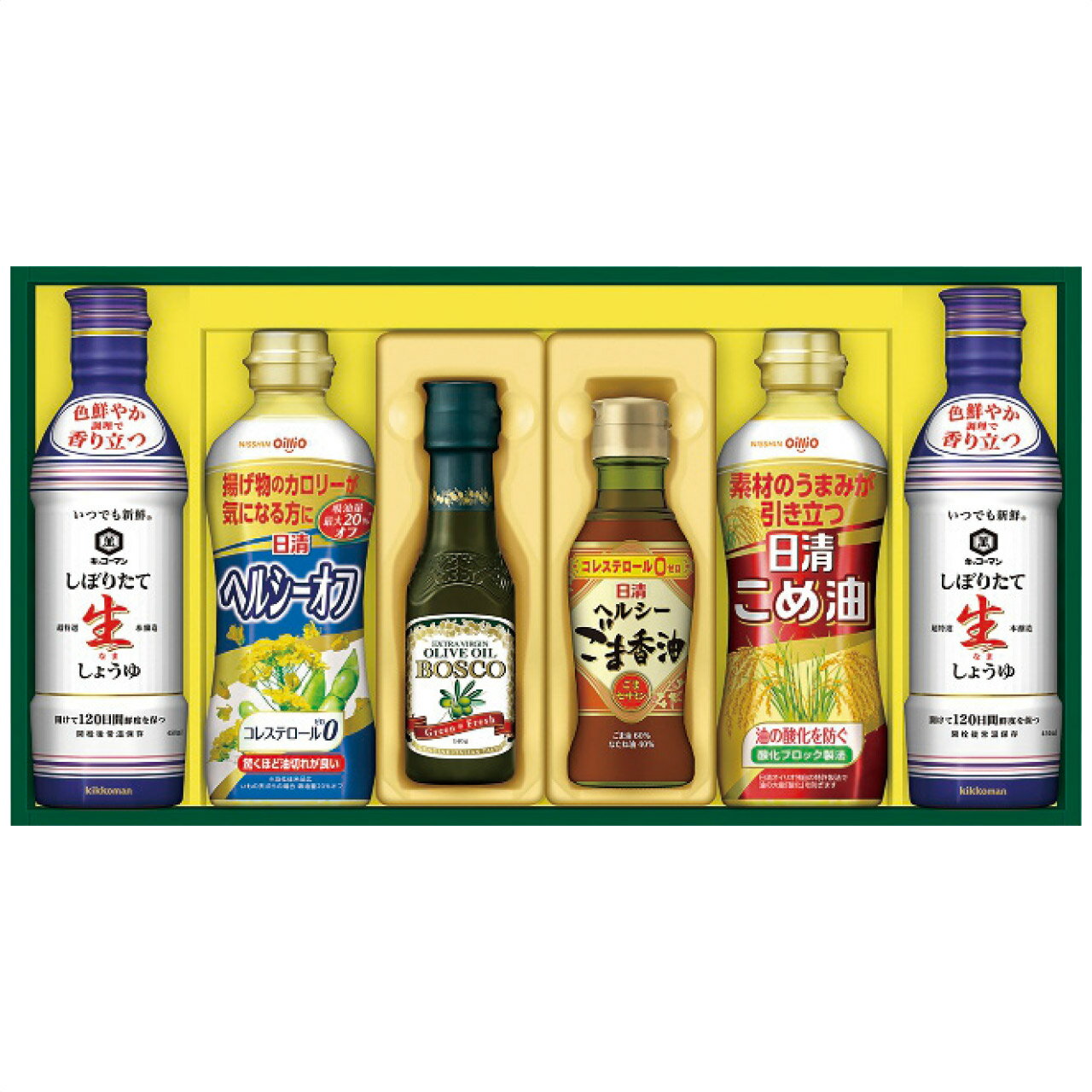 <日清オイリオ>ヘルシーオイル&キッコーマン生しょうゆギフト 人気 おすすめ 食品 調味料 油 サラダ油 揚げ油 炒めもの 食用油 ※こちらの商品は、メーカーおよび委託倉庫からの発送です。