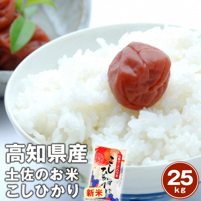 【送料無料】令和2年度産 高知県産コシヒカリ 25kg(5kg×5袋)南国の太陽と土...