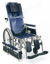 [カワムラサイクル] スチール製自走用リクライニング車椅子 バンド式介助ブレーキ付 RR42-NB