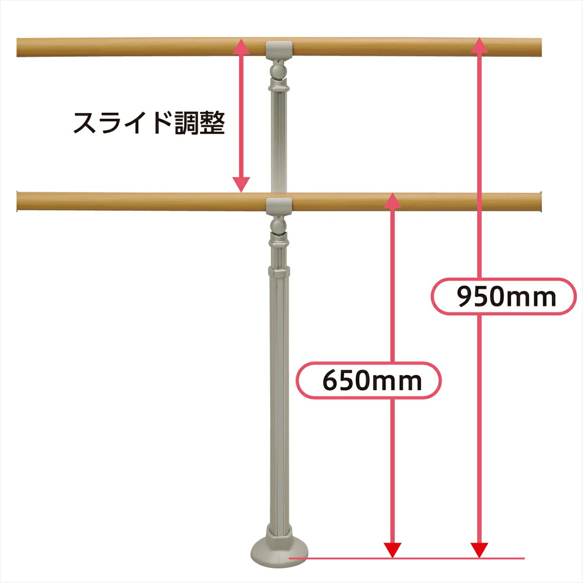 [アロン化成]安寿 アプローチ用手すり（屋外用）　支柱埋め込み固定式R　535-998