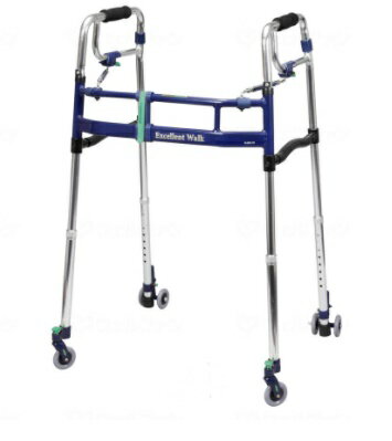 (ユーバ産業) ニュースライドフィットEX HT-0293CT 超ハイタイプ 歩行器 幅調節可能 介護 高齢者 大人用 室内 屋内用 歩行補助 歩行訓練 リハビリ コンパクト 折りたたみ 病院 施設 自宅