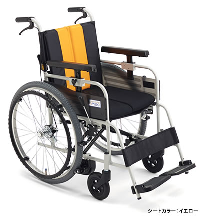 (ミキ) 車椅子 自走式 自動ブレーキ とまっティ MBY-47B ノンバックブレーキシステム搭載 標準タイプ エアタイヤ仕様 折り畳み可能 クッション付 耐荷重100kg MiKi