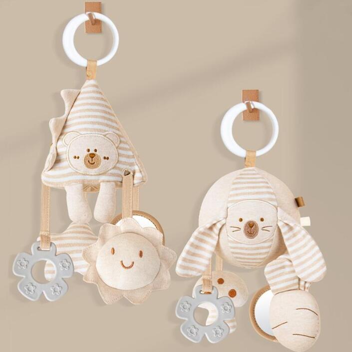 ベビーカー メリー ぶら下げおもちゃ オーガニックコットン 寝かしつけ ベッド チャイルドシート おもちゃ ベビー 風鈴 知育玩具 指先遊び 発育 赤ちゃん ミニメリー 取り付け お出かけ 車用 プレゼント 出産祝い 新生児 贈り物