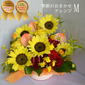 敬老の日 フラワー 花 フラワーアレンジメント Mサイズ 誕生日 バースデー プレゼント 花 ギフト フラワーギフト 瑞宝単光章受賞 祝い 母の日 父の日 女性 妻 母 両親 祖母 女友達 長寿 お祝い 生花 退職祝い 結婚祝い 送別会 定年 クリスマス お正月 【送料無料】