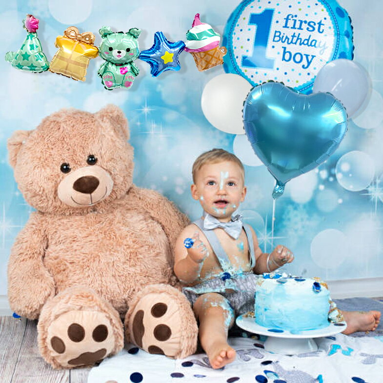 【楽天スーパーセー限定20%OFF】ファーストバースデー 1st バースデー 1歳 一歳 誕生日 飾り バルーン風船 女の子 男の子 お祝い アルミ風船 パーティー 記念日 サイズ 大きい ガーランド くま テディベア ハート プレゼント 赤ちゃん 送料無料 翌日配送 sanana-10003976 sanana store 楽天市場店 サンプル画像3